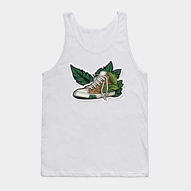 Stay Fresh and Plant a Tree with the Brown Cartoon Converse-Inspired Tank Top by Greenbubble